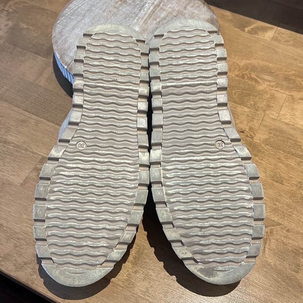 Women's Beige Suede Slide Sandals - Picture 7 of 10